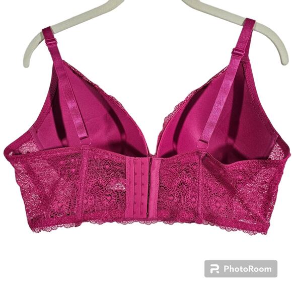 Sensual Inc. Magenta Pink Lace Bra Plus Size 42D *Missing One Underwire - Picture 6 of 6